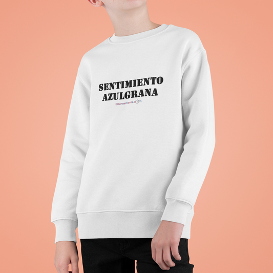 Sudadera infantil cuello redondo Sentimiento Blanco