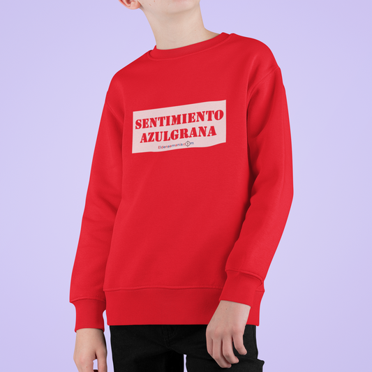 Sudadera infantil cuello redondo Sentimiento Rojo