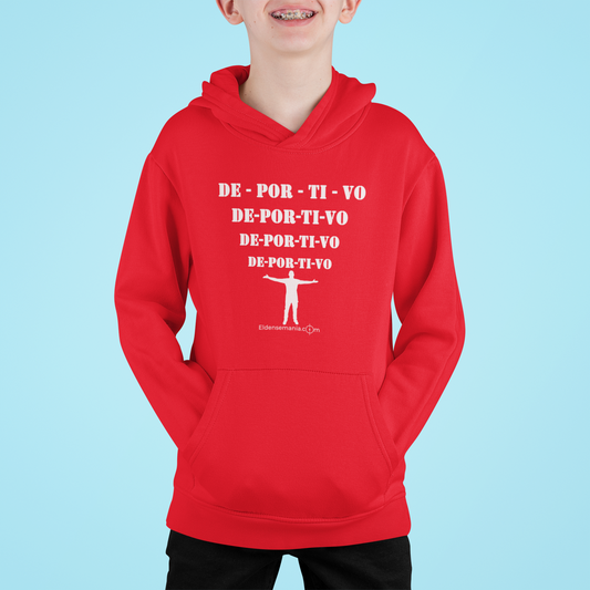 Sudadera infantil capucha Deportivo Rojo