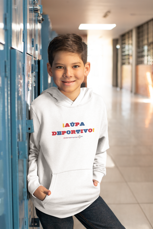 Sudadera infantil capucha Aúpa Deportivo Blanco