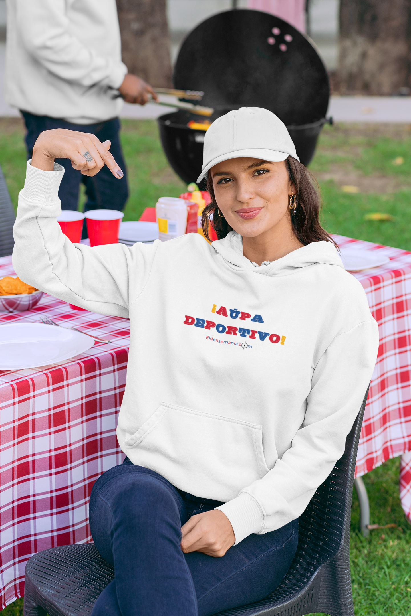 Sudadera capucha Aúpa Deportivo Blanco