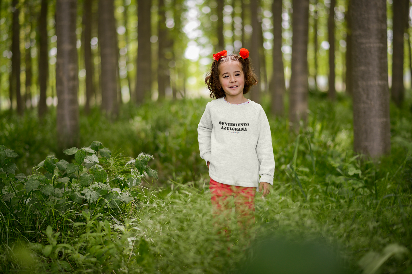 Sudadera infantil cuello redondo Sentimiento Blanco