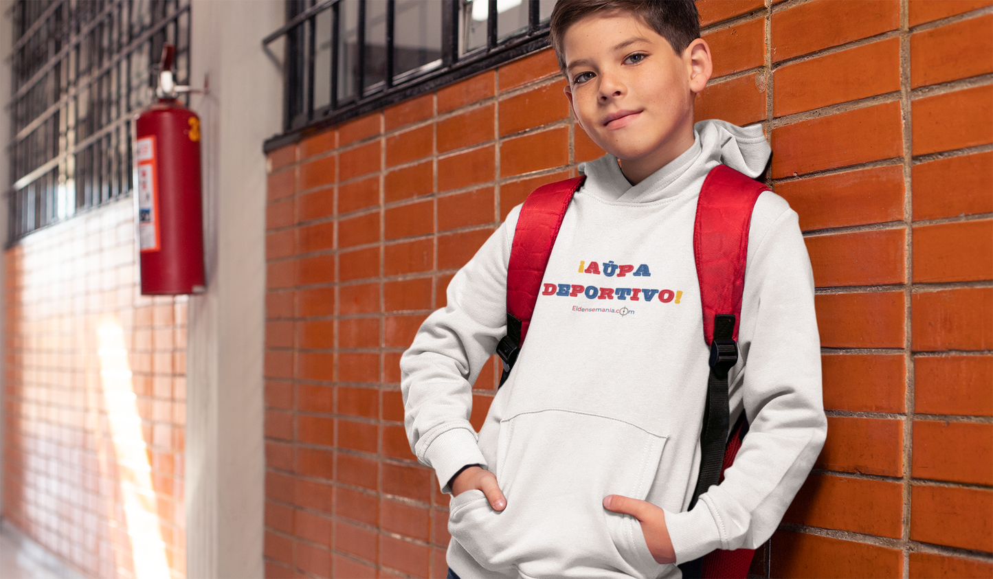 Sudadera infantil capucha Aúpa Deportivo Blanco