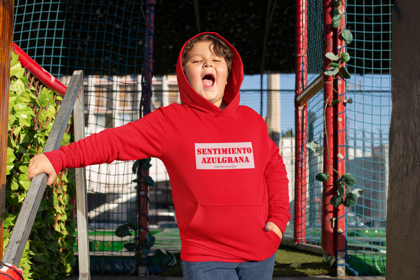 Sudadera infantil capucha Sentimiento Rojo