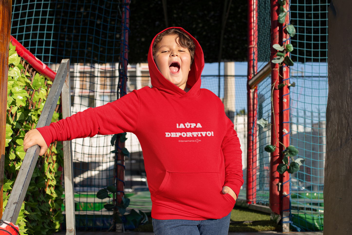 Sudadera infantil capucha Aúpa Deportivo Rojo