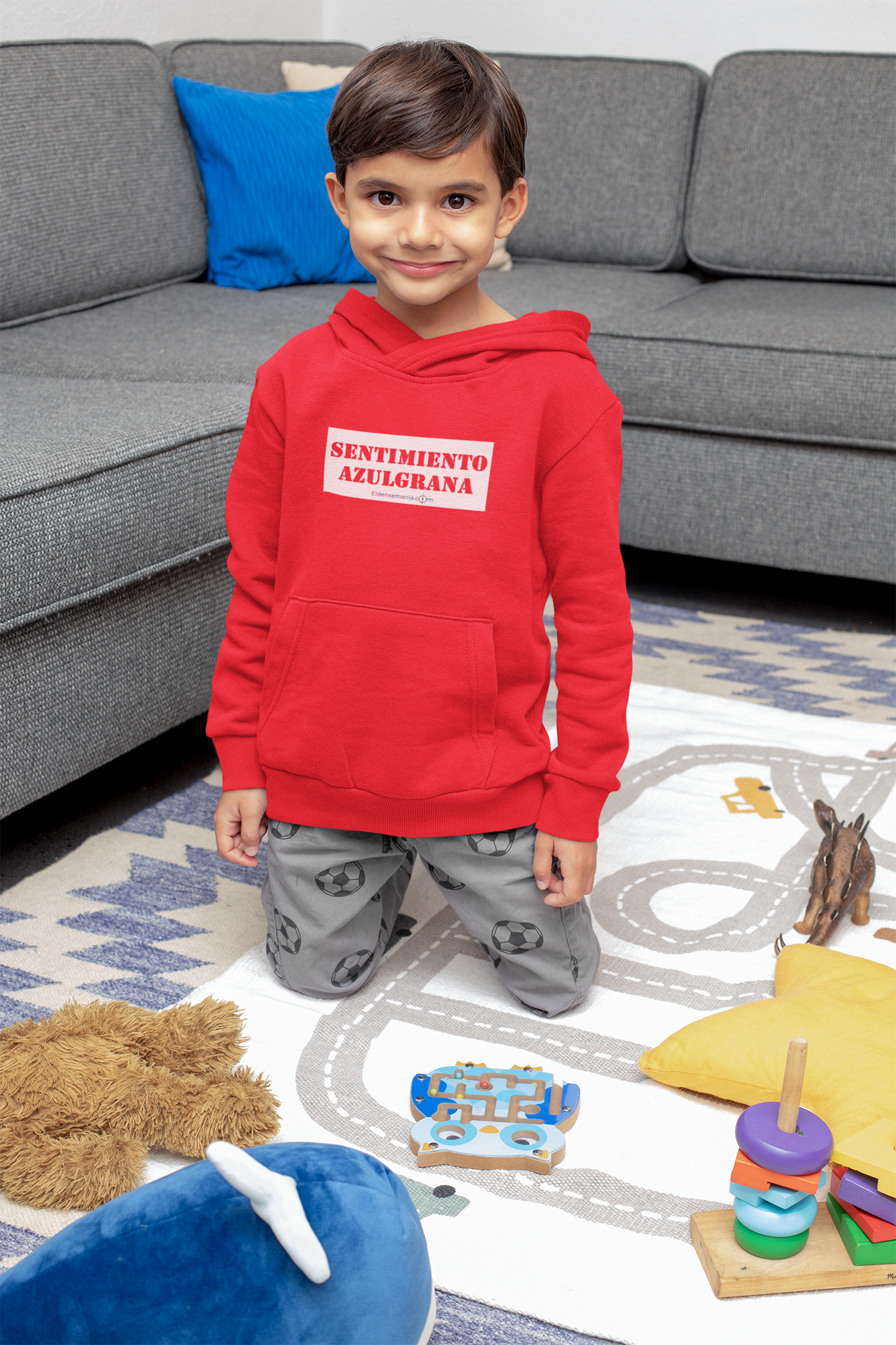 Sudadera infantil capucha Sentimiento Rojo