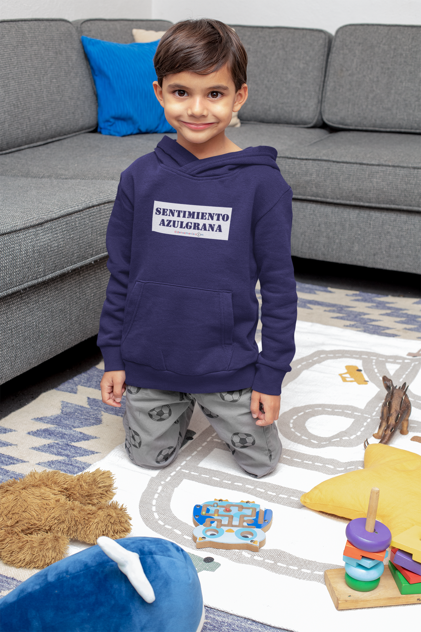 Sudadera infantil capucha Sentimiento Azul navy