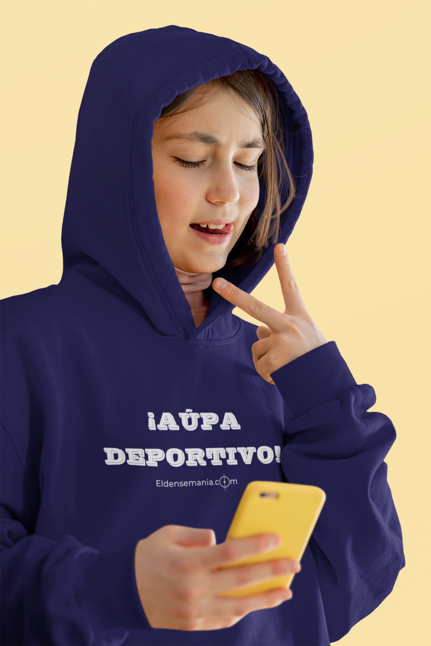 Sudadera infantil capucha Aúpa Deportivo Azul navy